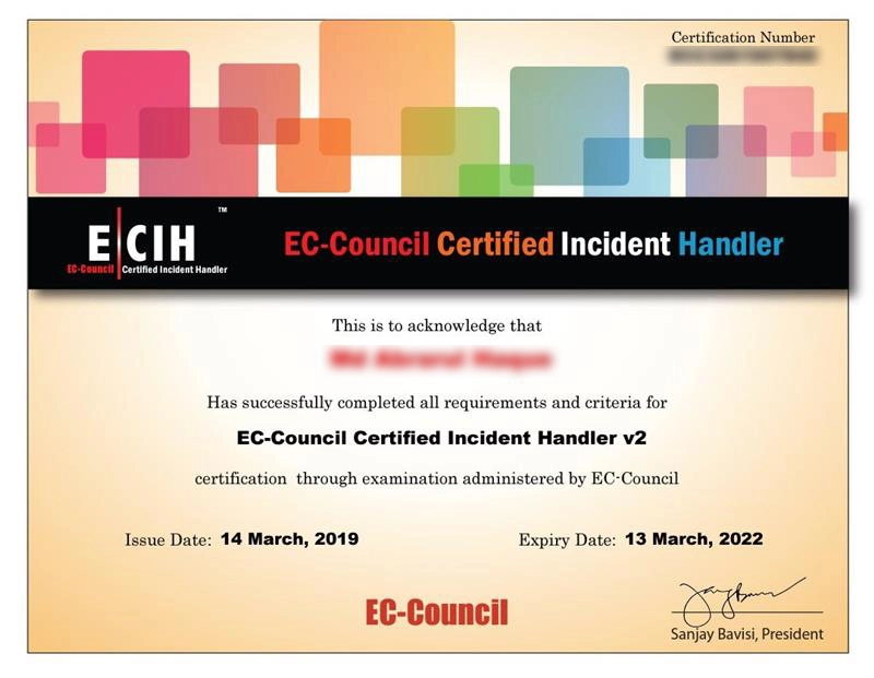 ECIH v2 Certificate