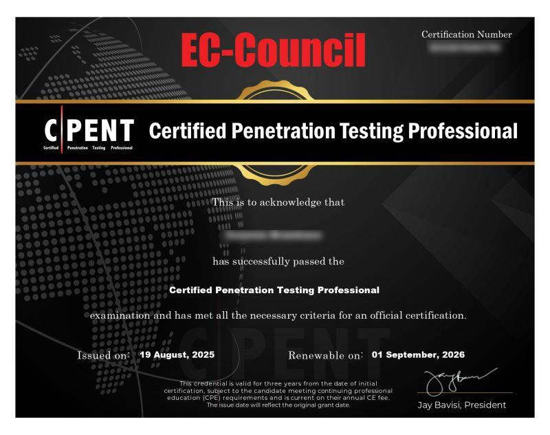 CPENT Certificate